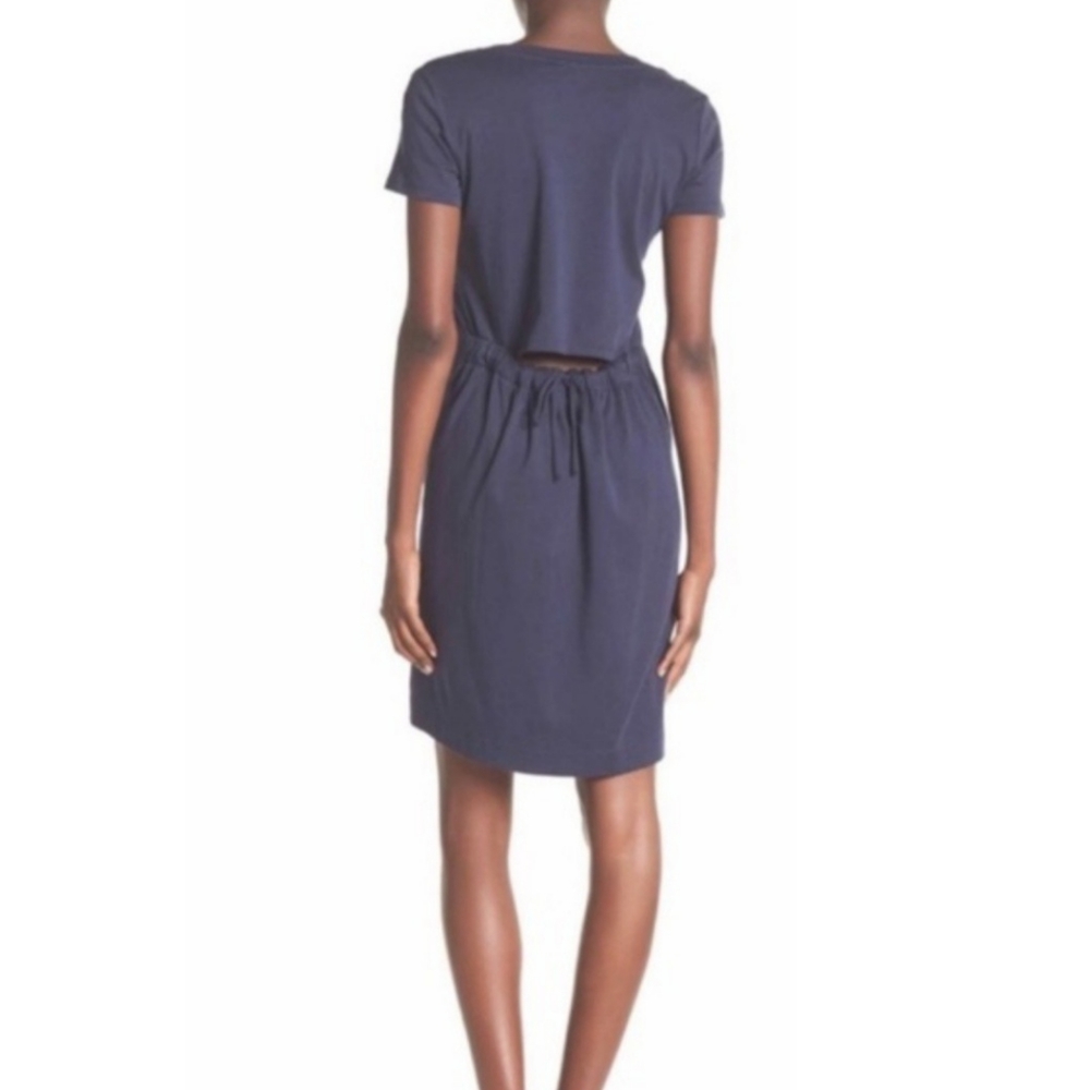 Theory | Liliana Cutout Back Tee Shirt Dress Grey Blue P